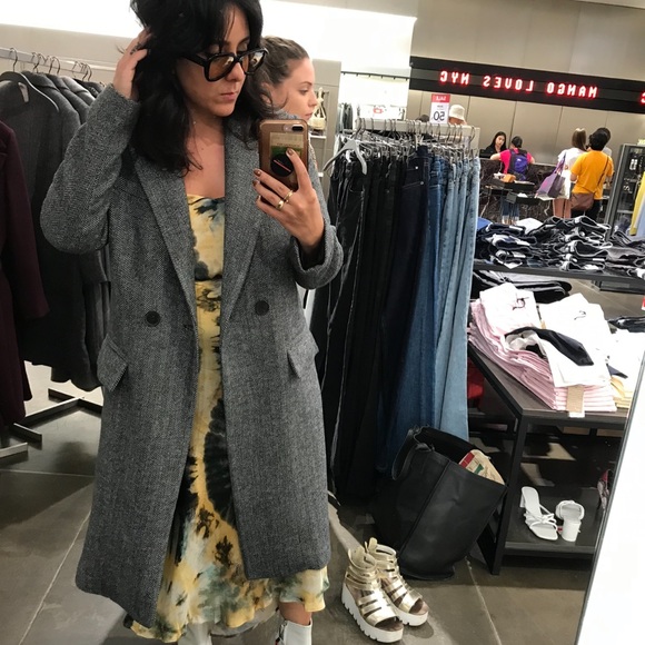 NWOT Wool Herringbone Overcoat - Picture 9 of 9